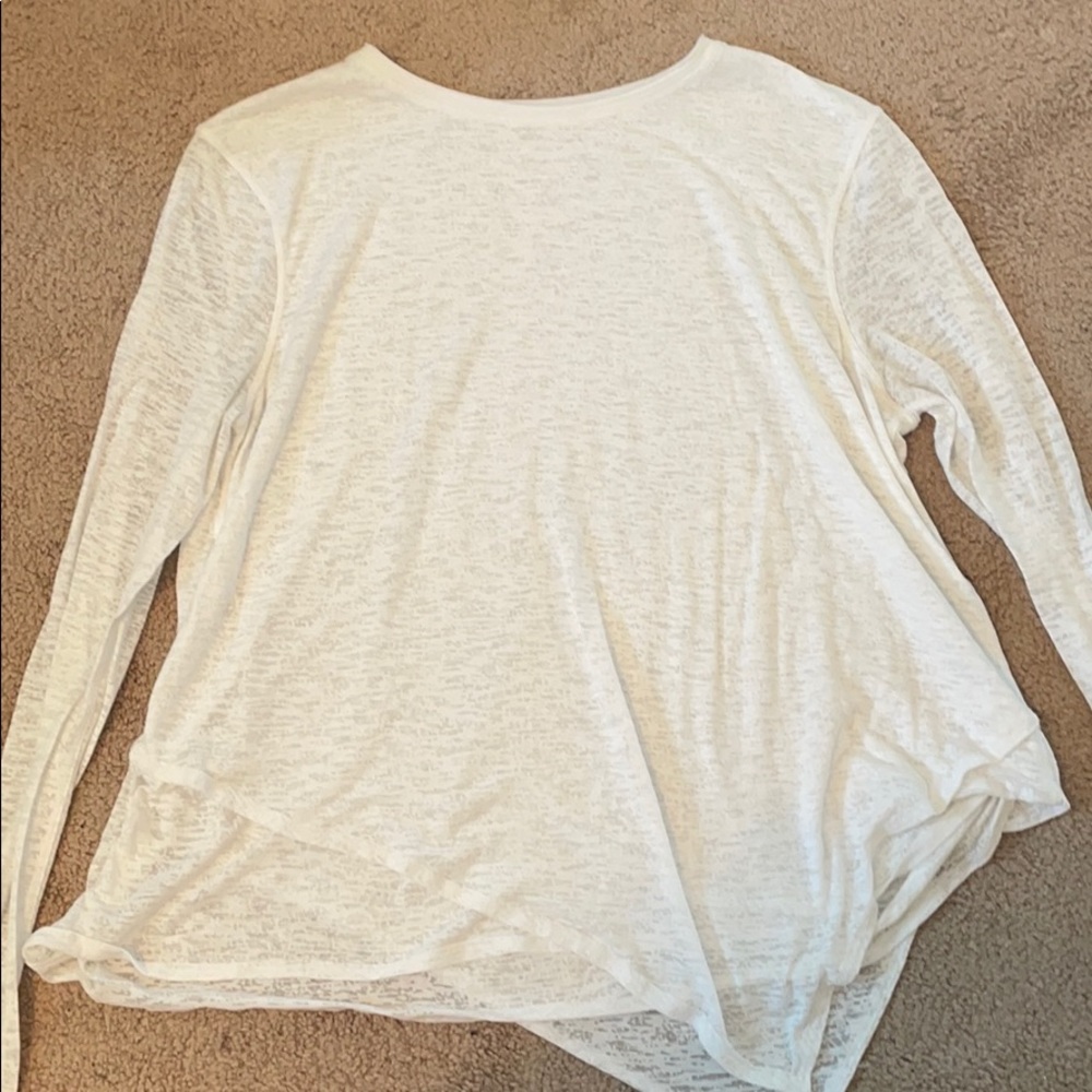 white long sleeve loose lululemon top size 8